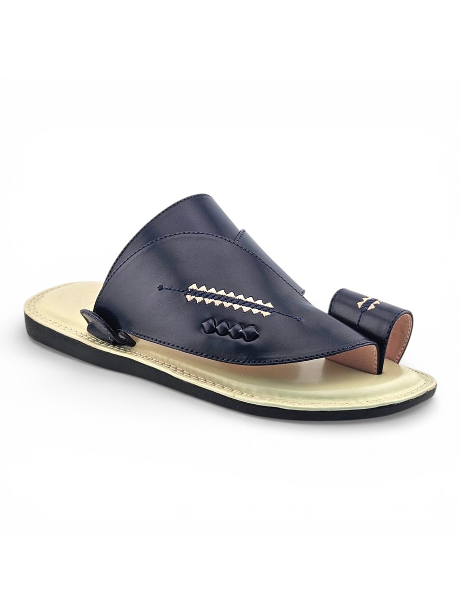 Men Blue Leather Arabic Sandals