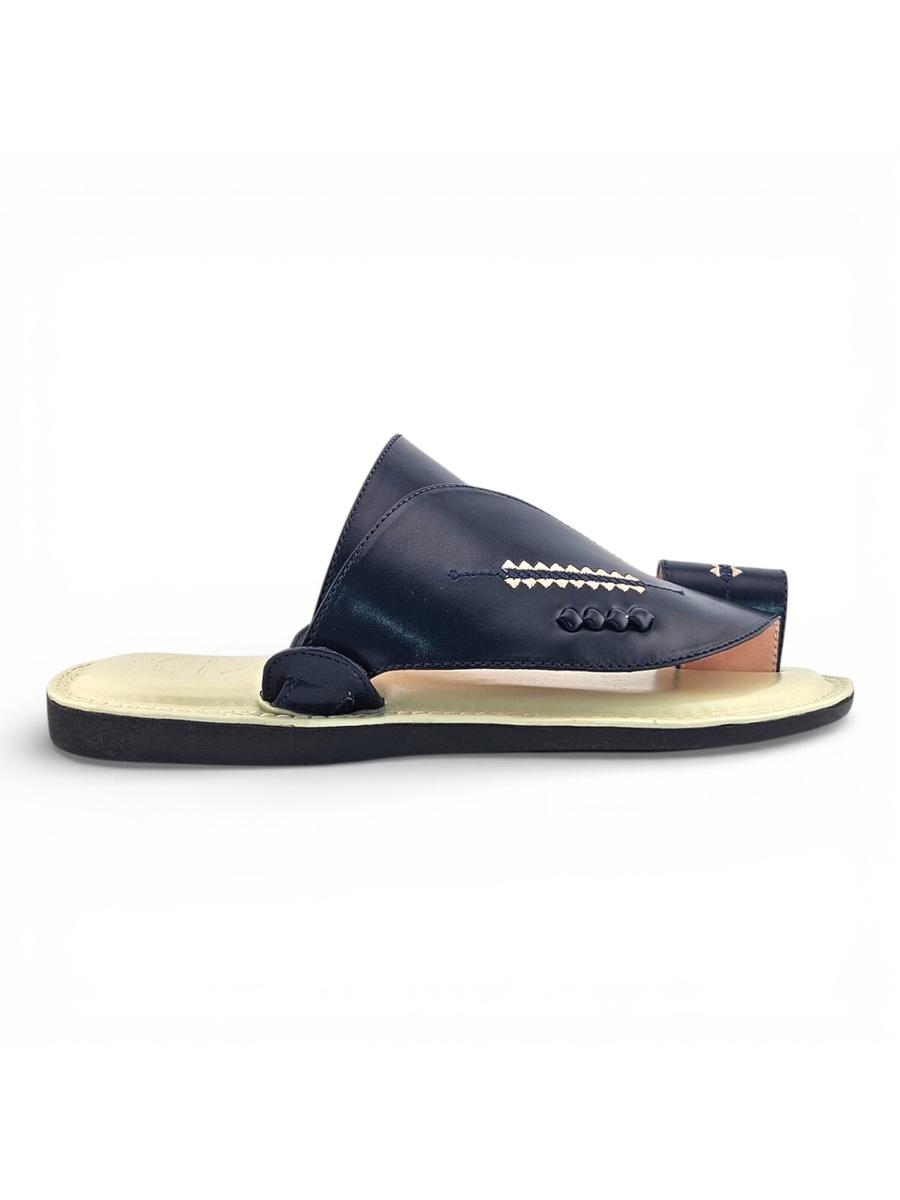 Men Blue Leather Arabic Sandals