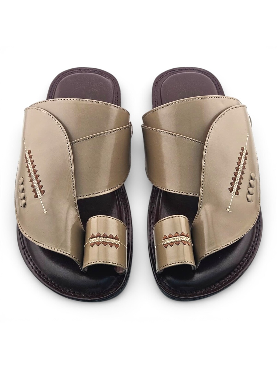 Men Beige Arabic Sandals Traditional and Stylish Thobe Footwear