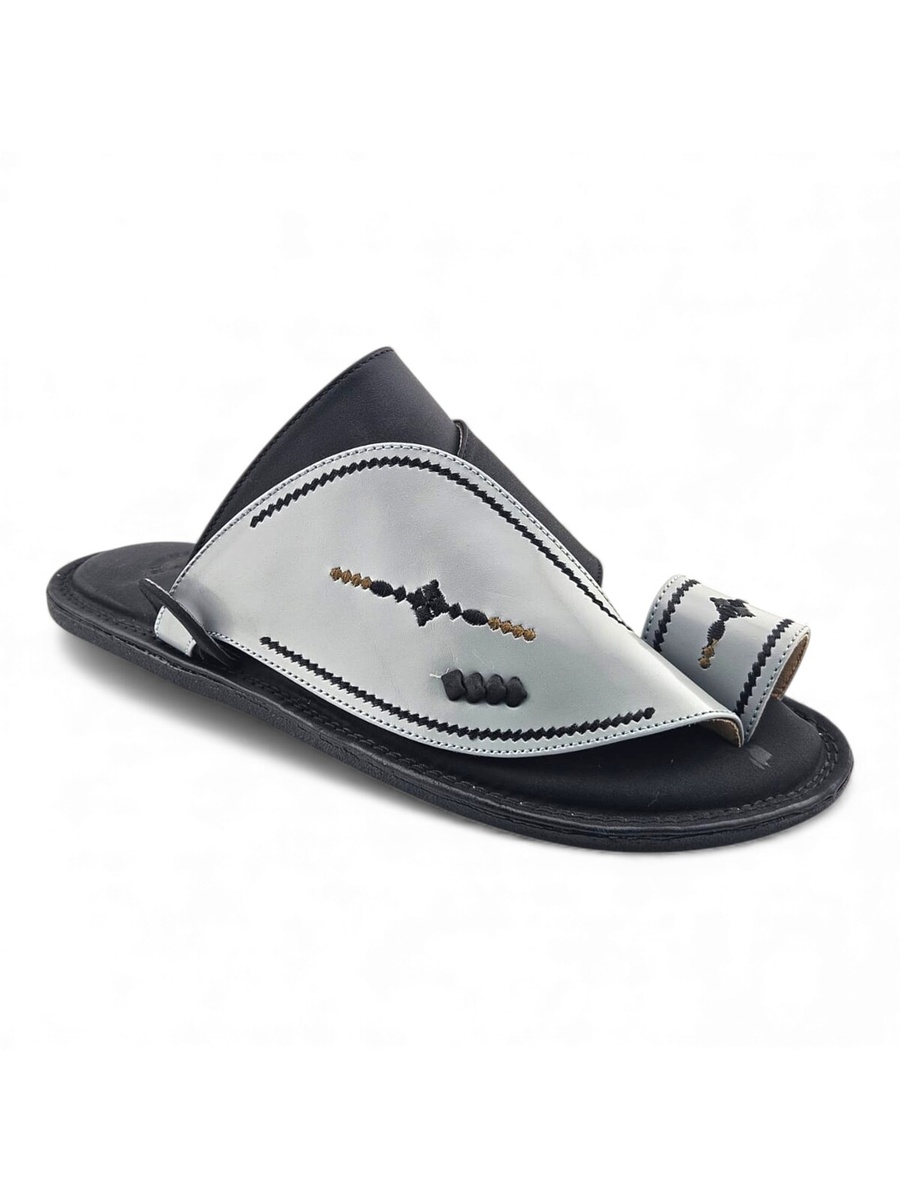 Men Silver Arabic Sandals 