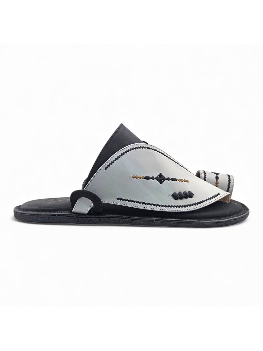 Men Silver Arabic Sandals 
