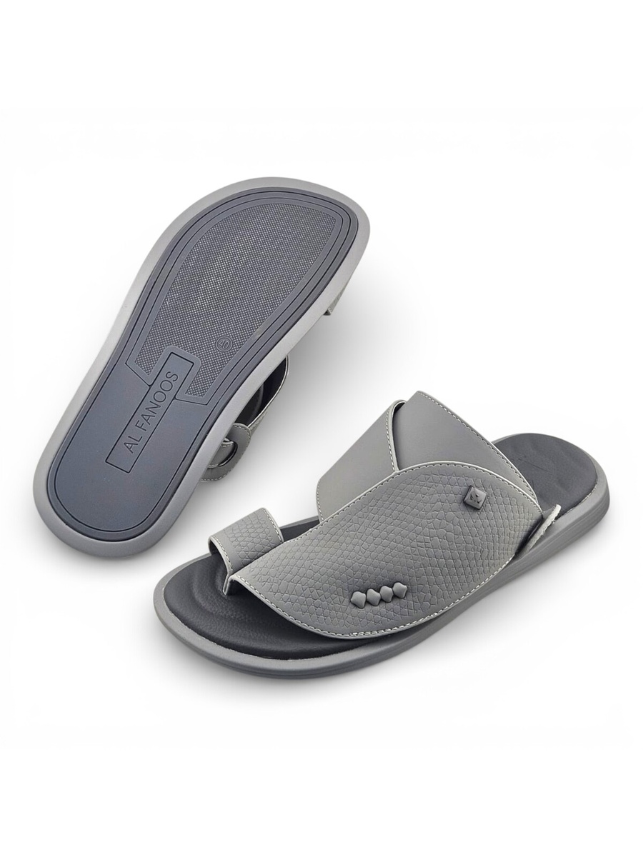 Men Grey Casual Comfort Sandals - Slip-On Design