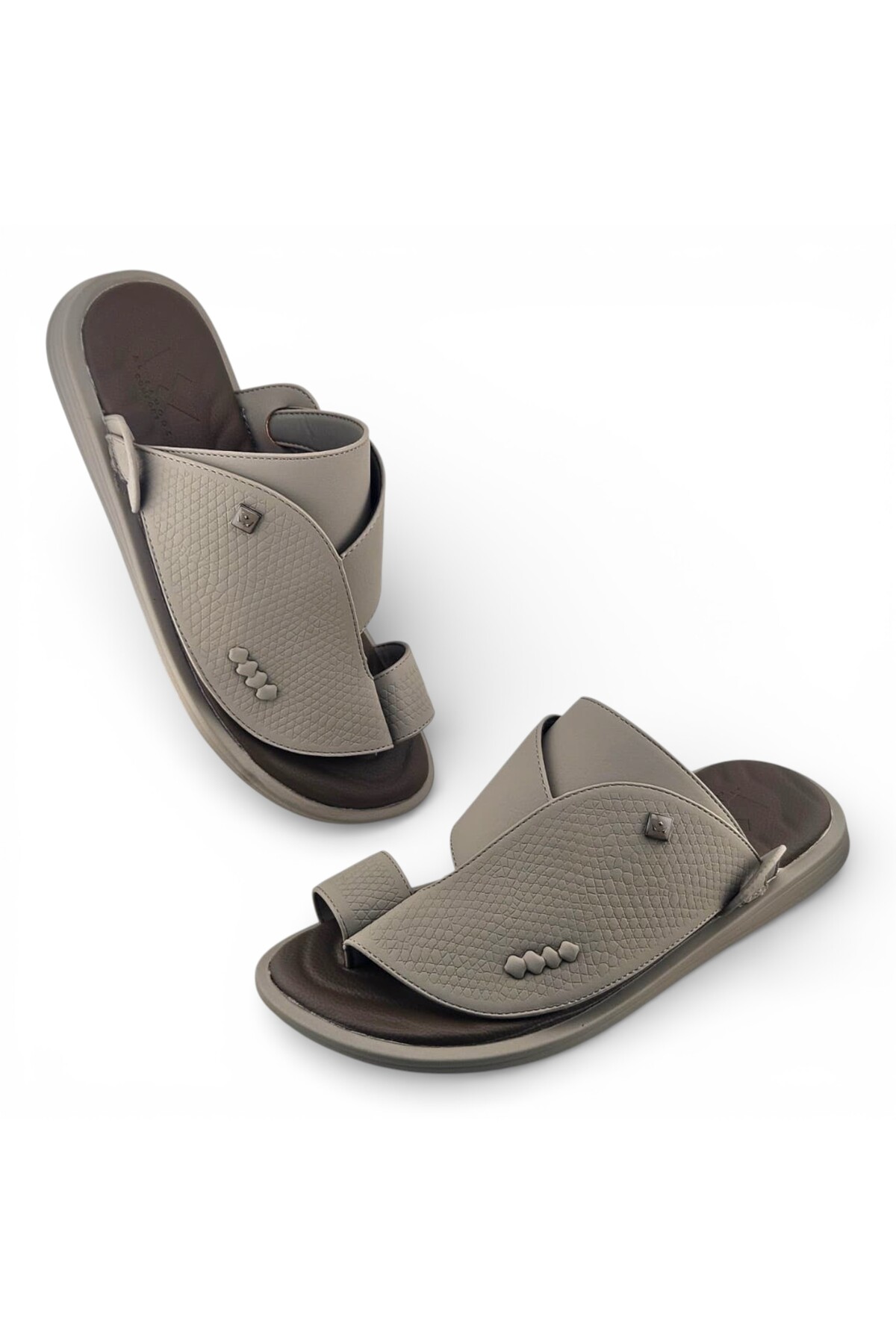Men Grey Casual Comfort Sandals - Slip-On Design