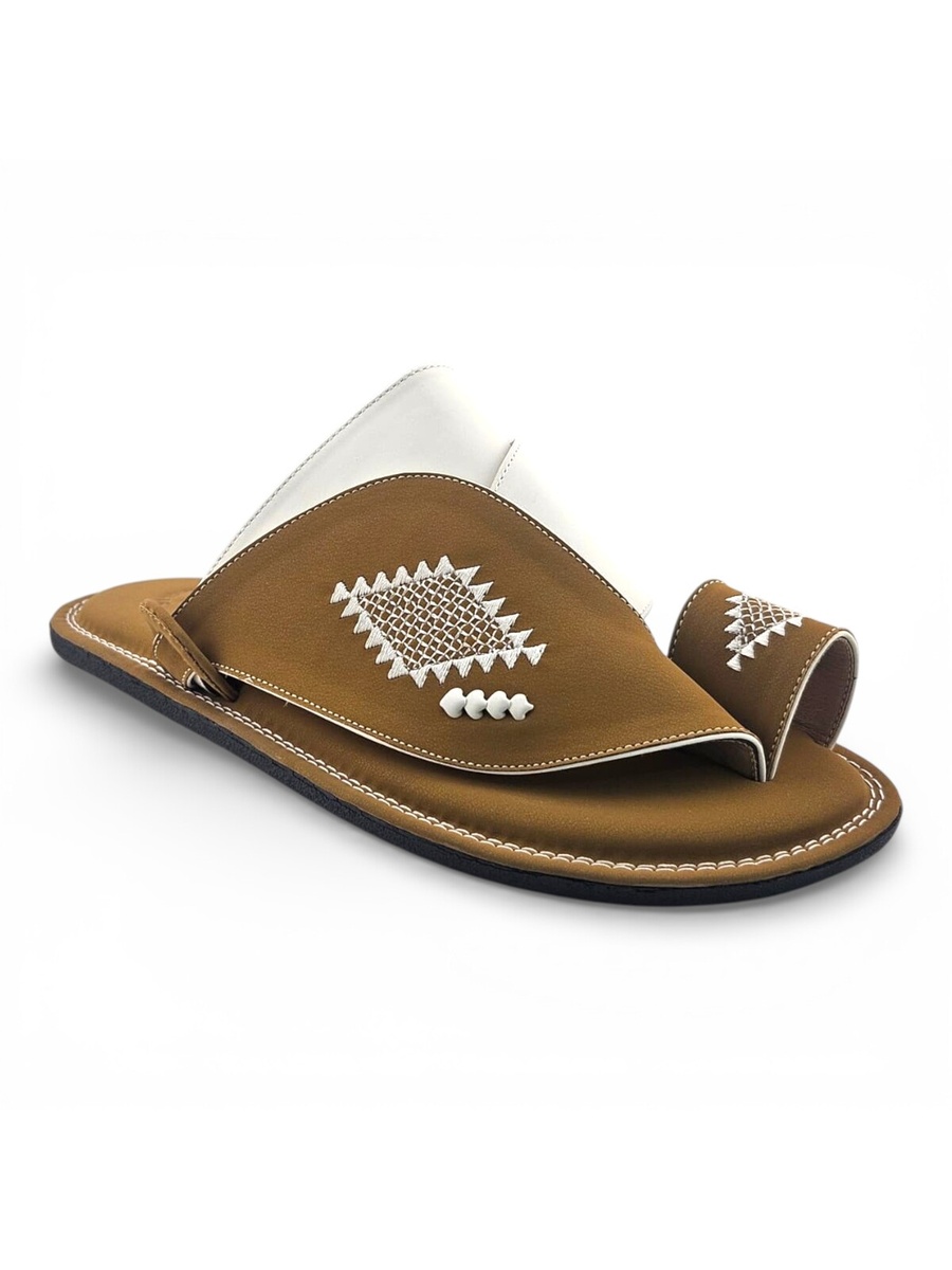 Men Cream Arabic Sandals 