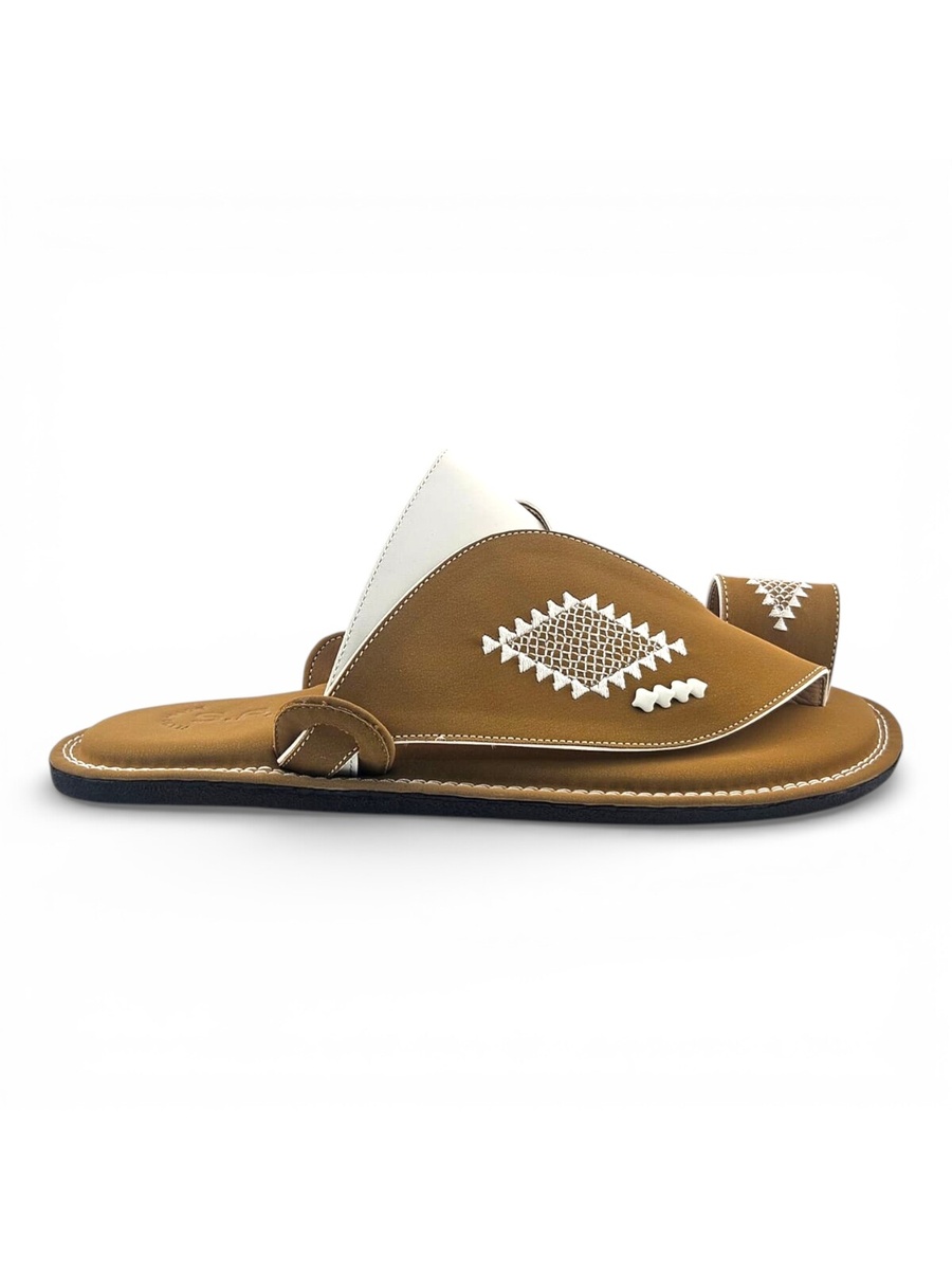 Men Cream Arabic Sandals 