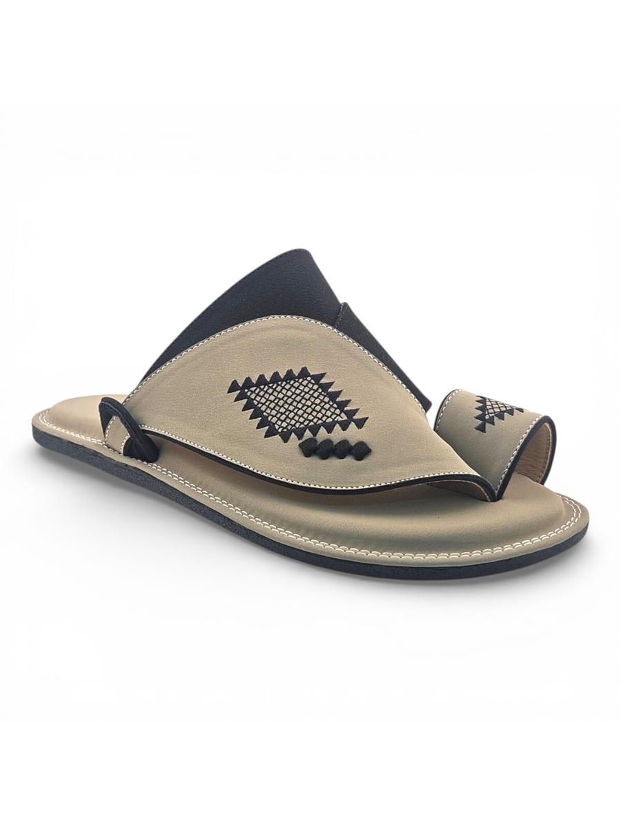 Men Silver Arabic Sandals - Traditional and Elegant Footwear
