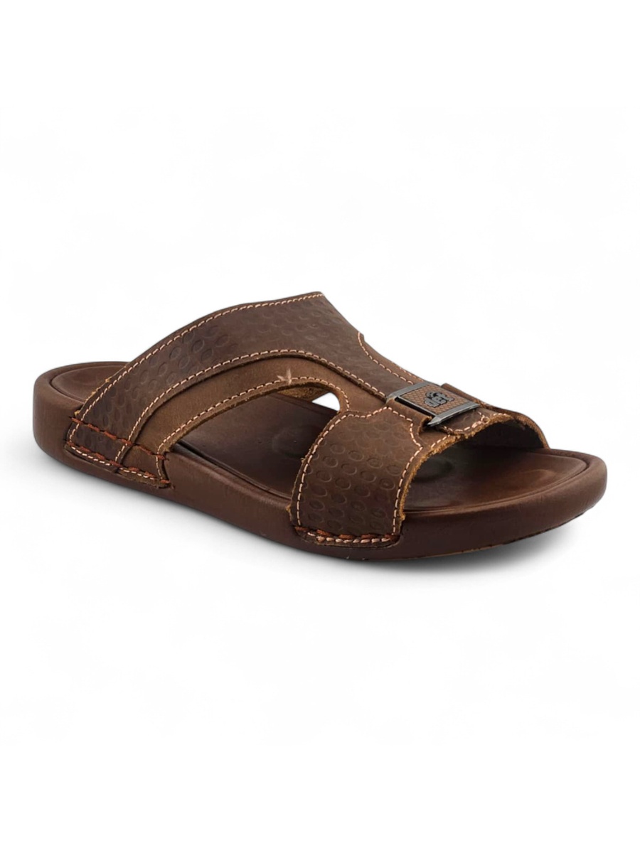 Men Classic Brown Leather Comfort Sandals