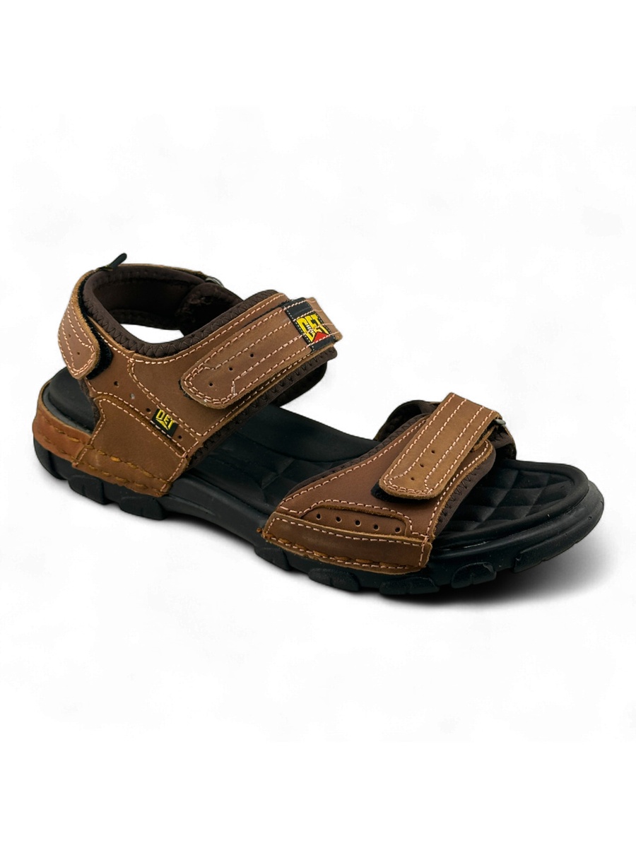 Premium Men Casual Comfort Sandals - Brown Leather Adjustable Straps