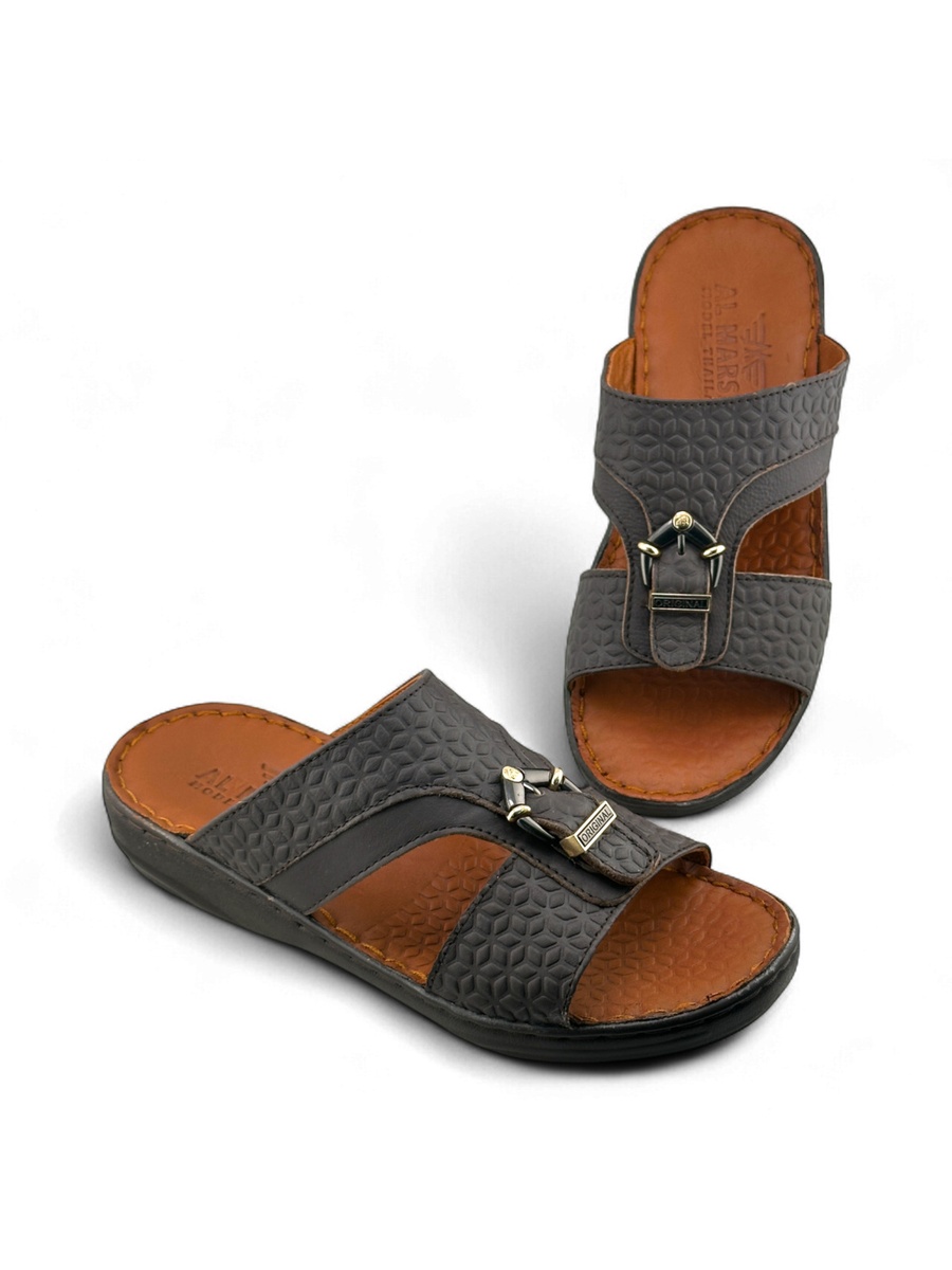 Men Brown Leather Casual Sandals
