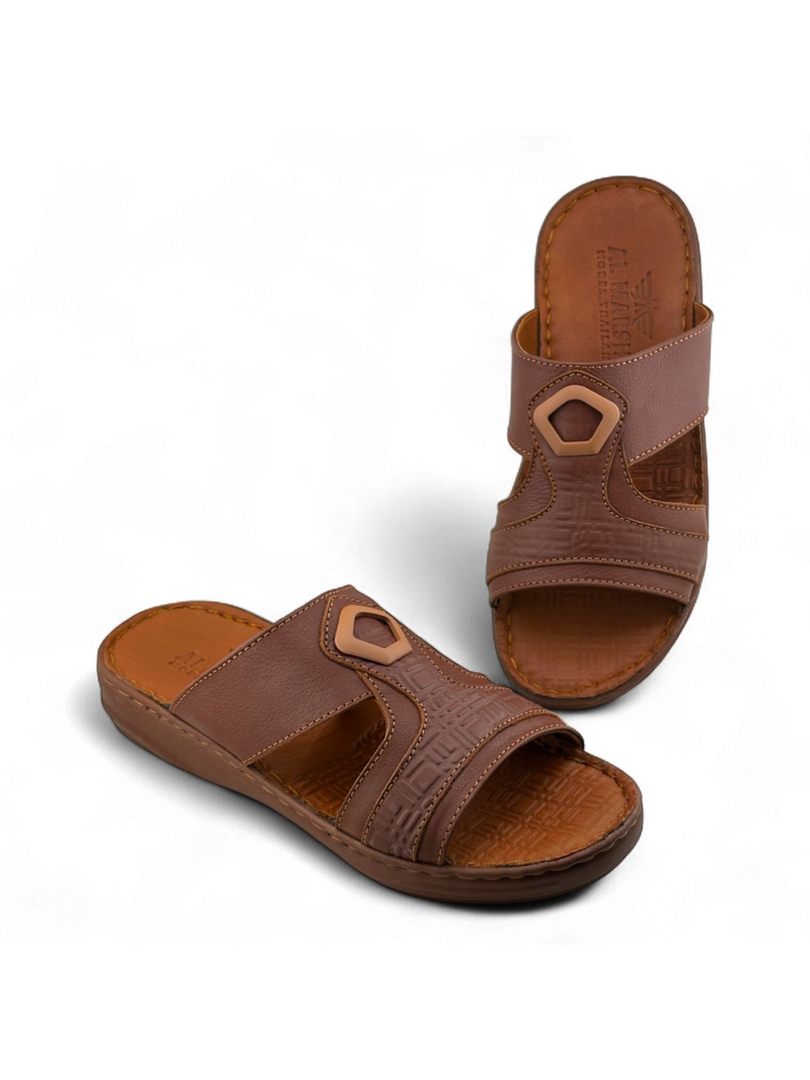 Men Premium Comfort Leather Sandals - Multi-Tone Casual Design