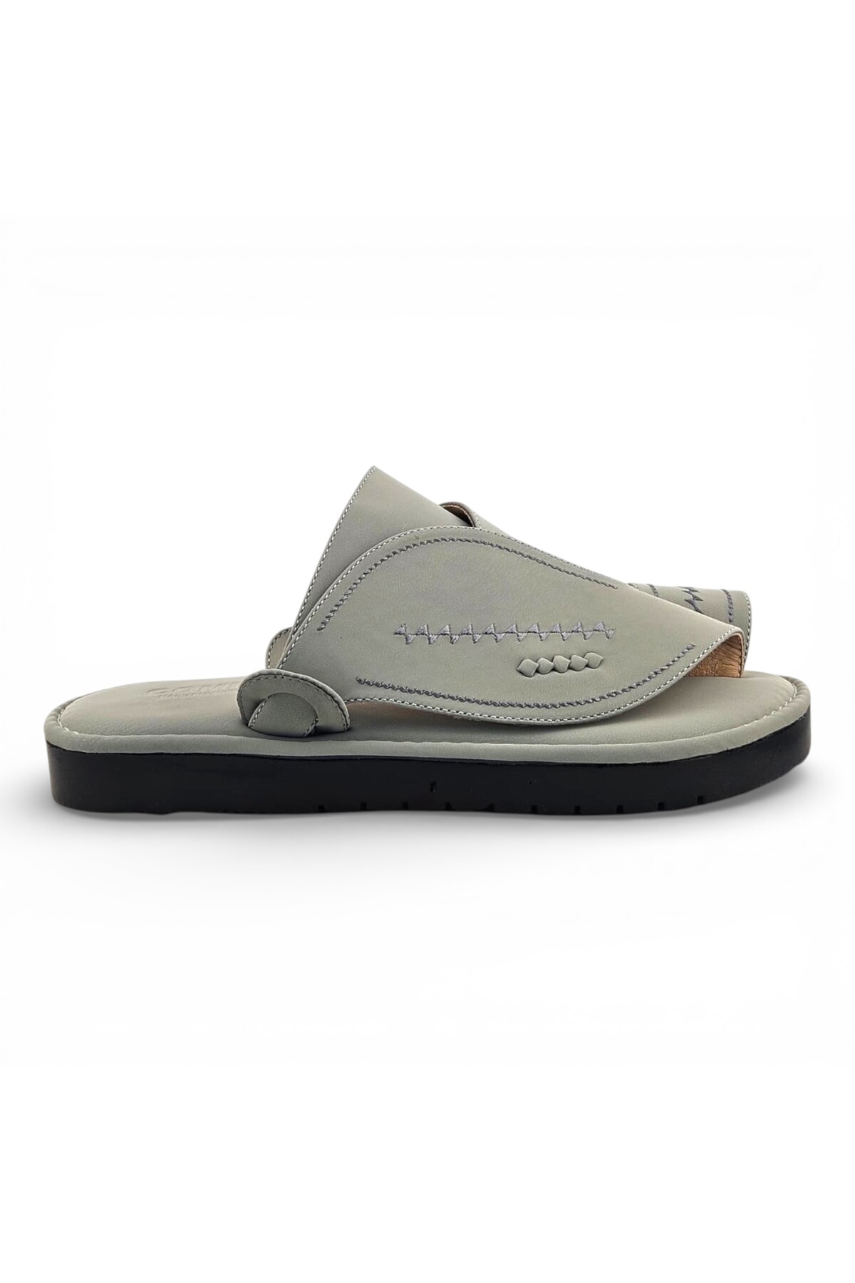 Men Grey Arabic Leather Sandals - Classic Style and Comfort