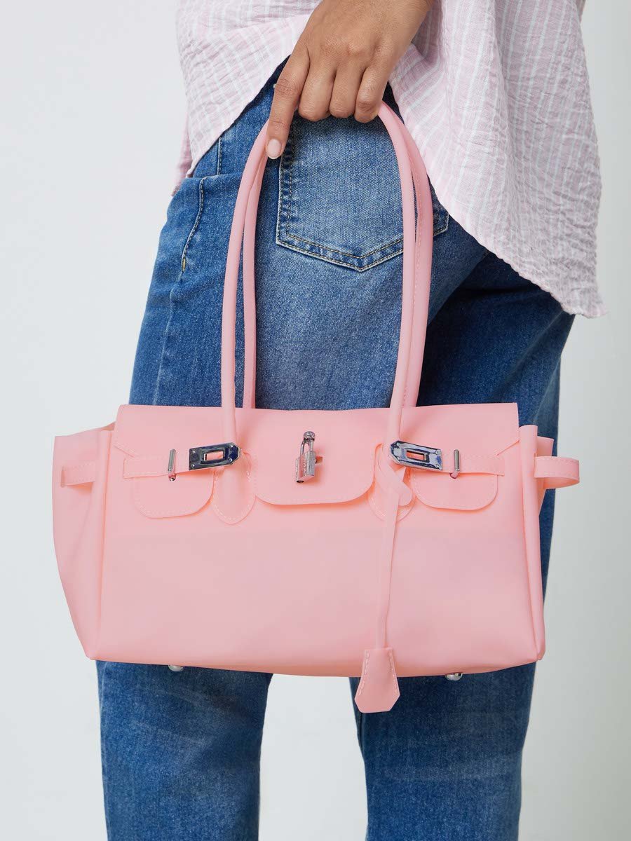 Pink Flap Jelly Shoulder Bag