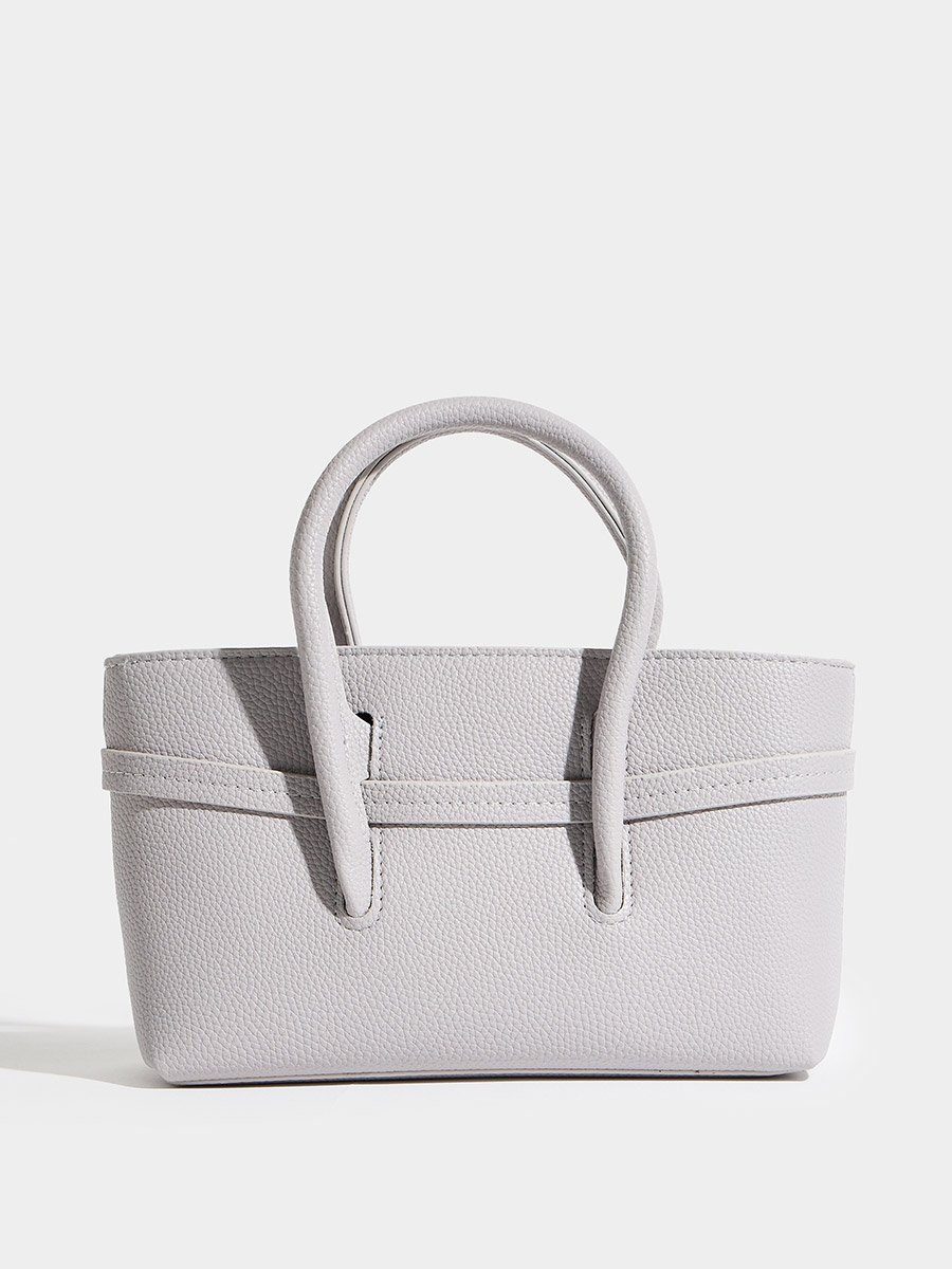 Grey Textured Horse Charm Tote Bag