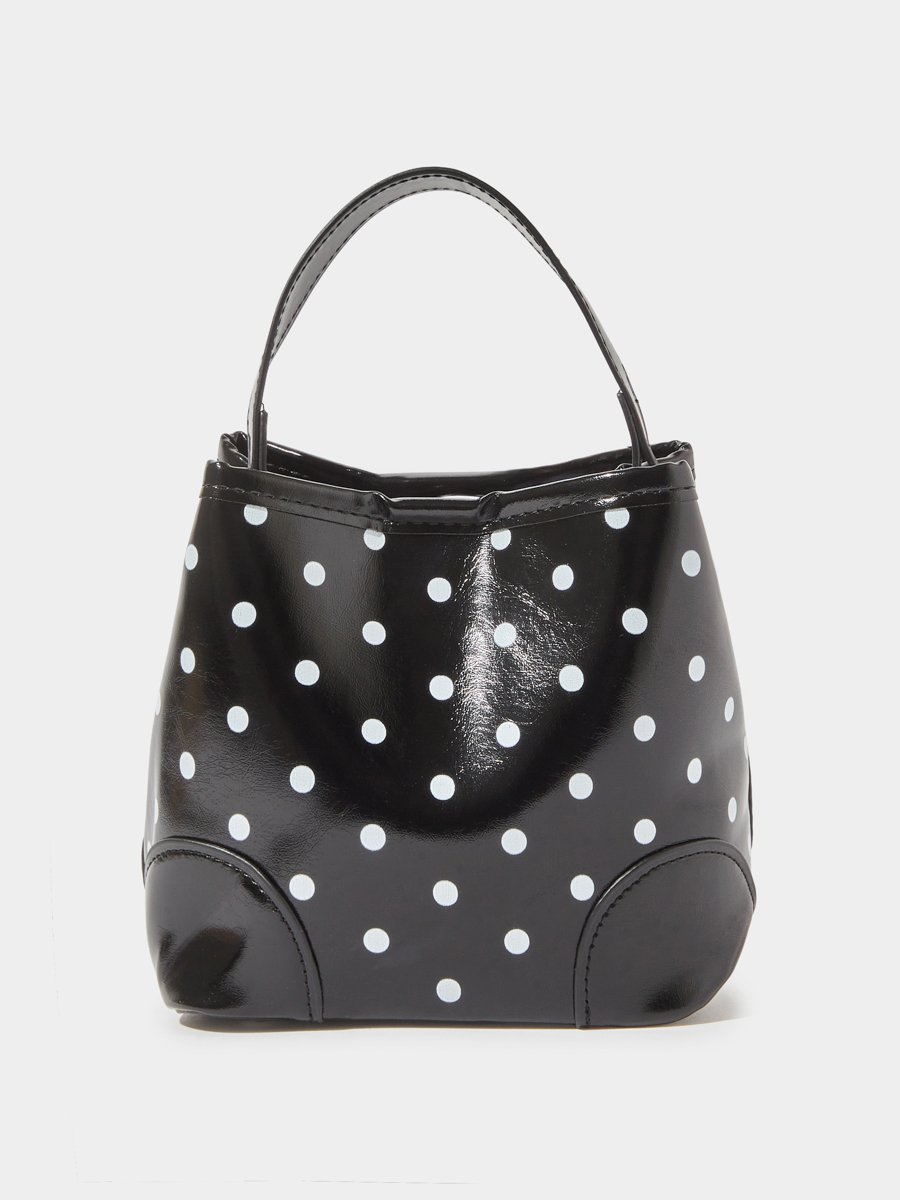 Black Polka Dot Crossbody Bag with Pouch