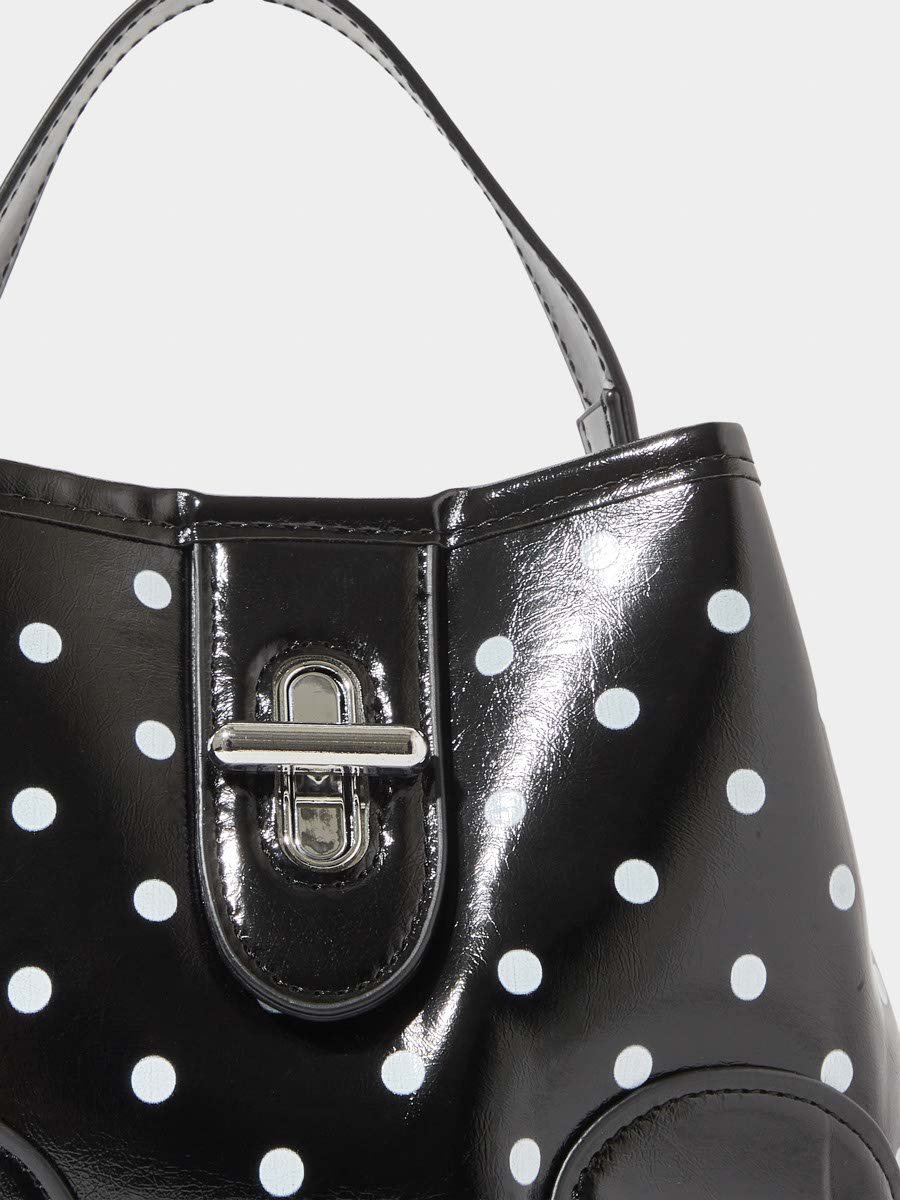 Black Polka Dot Crossbody Bag with Pouch