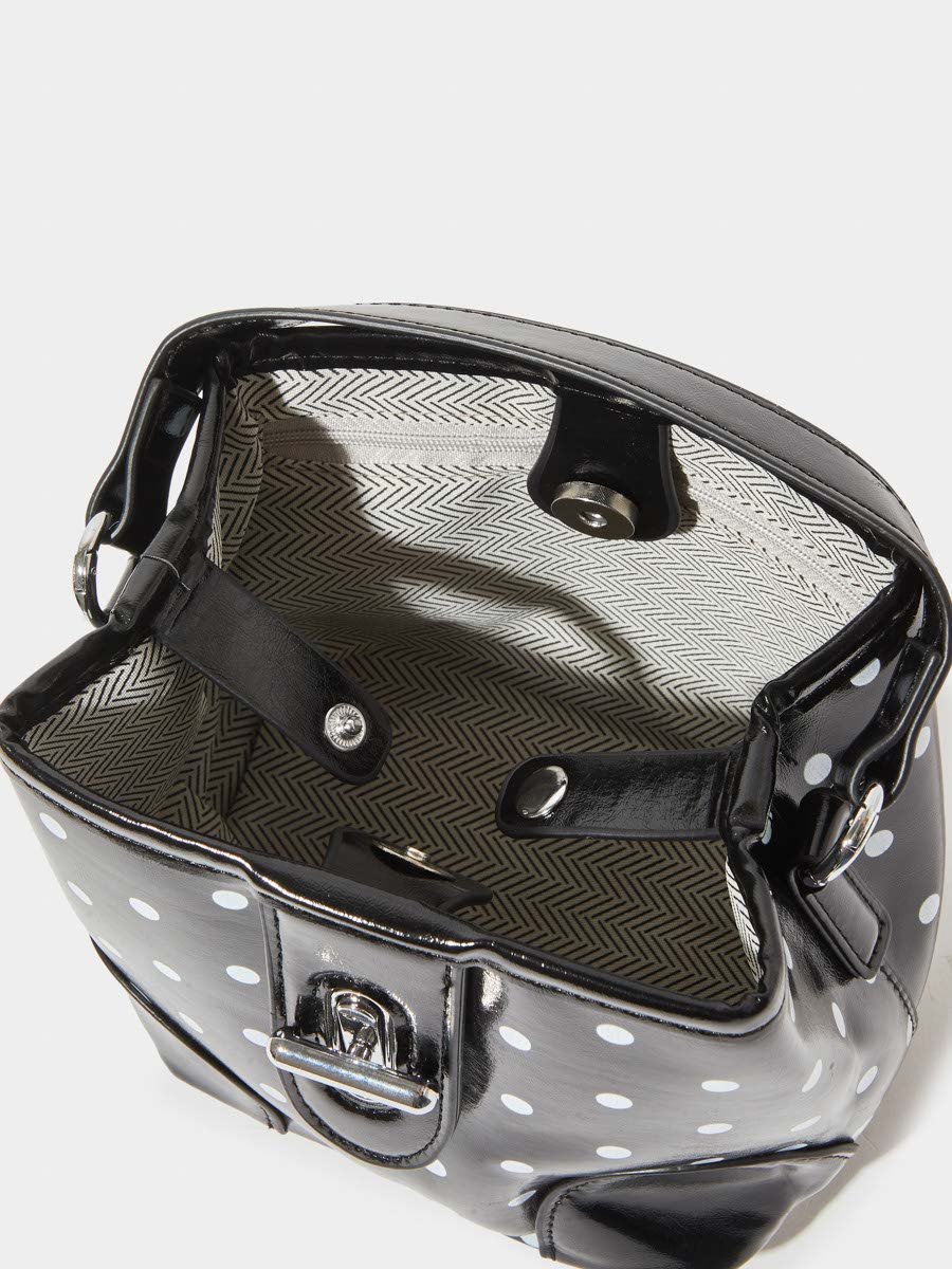 Black Polka Dot Crossbody Bag with Pouch