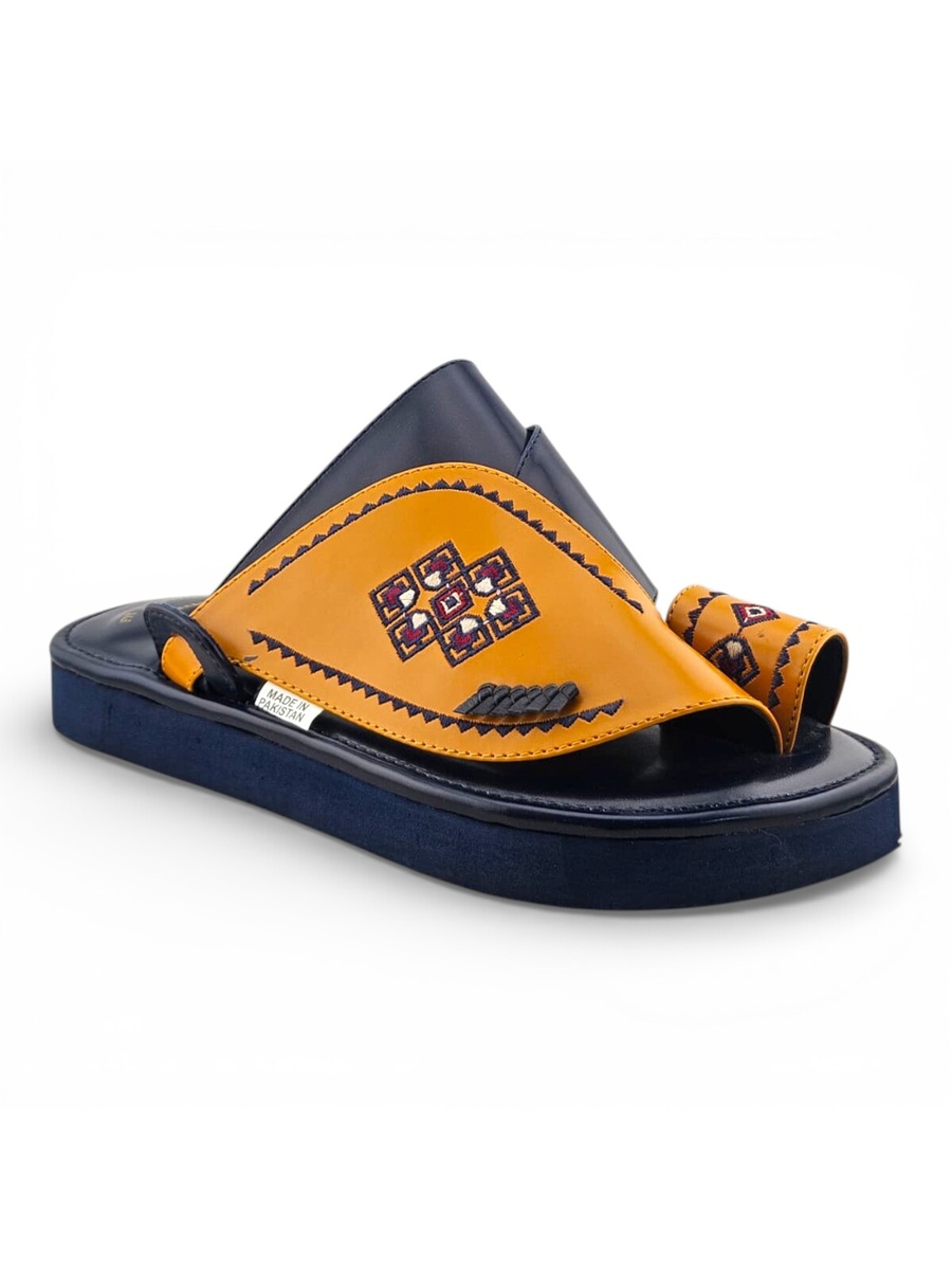 Men Multi-Color Embellished Arabic Sandals - Classic Comfort