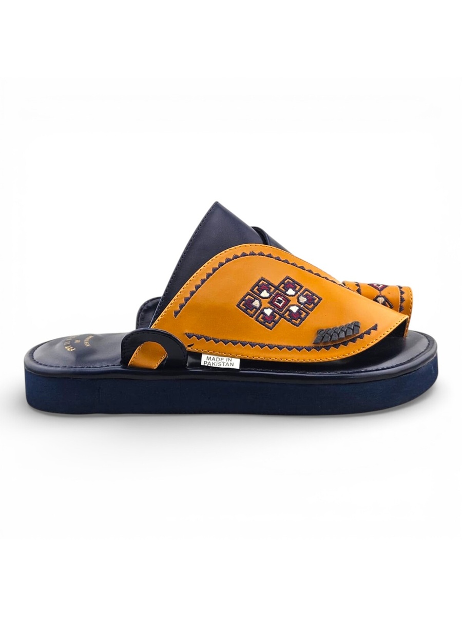 Men Multi-Color Embellished Arabic Sandals - Classic Comfort