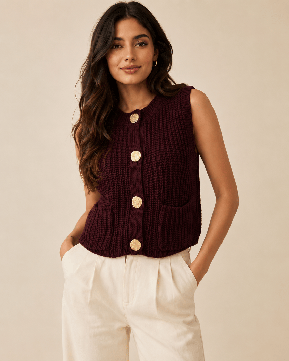cropped vest / cropped knit top