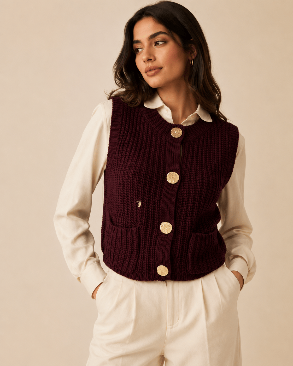 cropped vest / cropped knit top