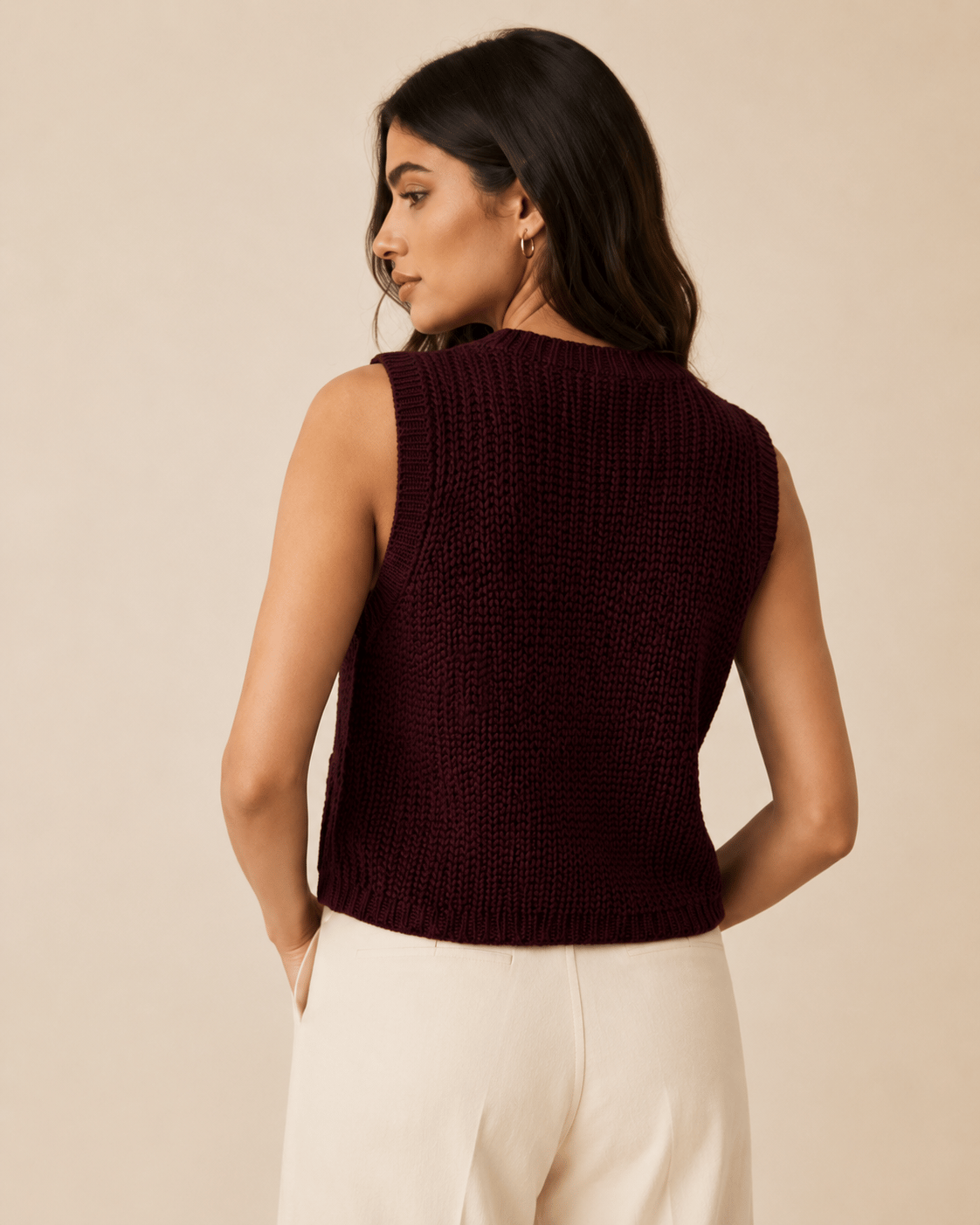 cropped vest / cropped knit top