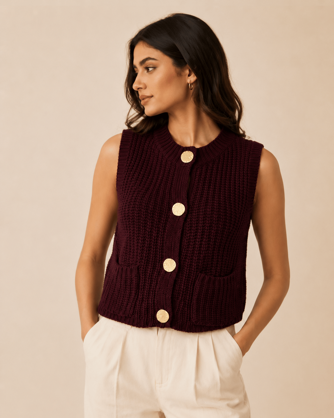 cropped vest / cropped knit top