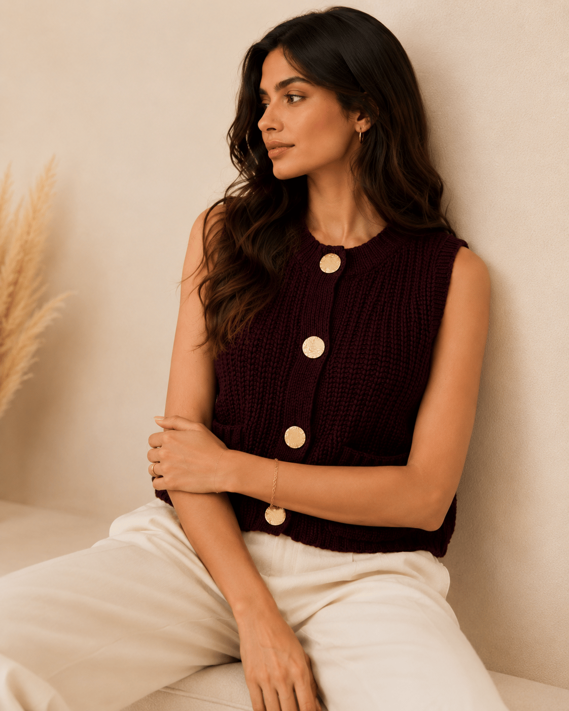 cropped vest / cropped knit top