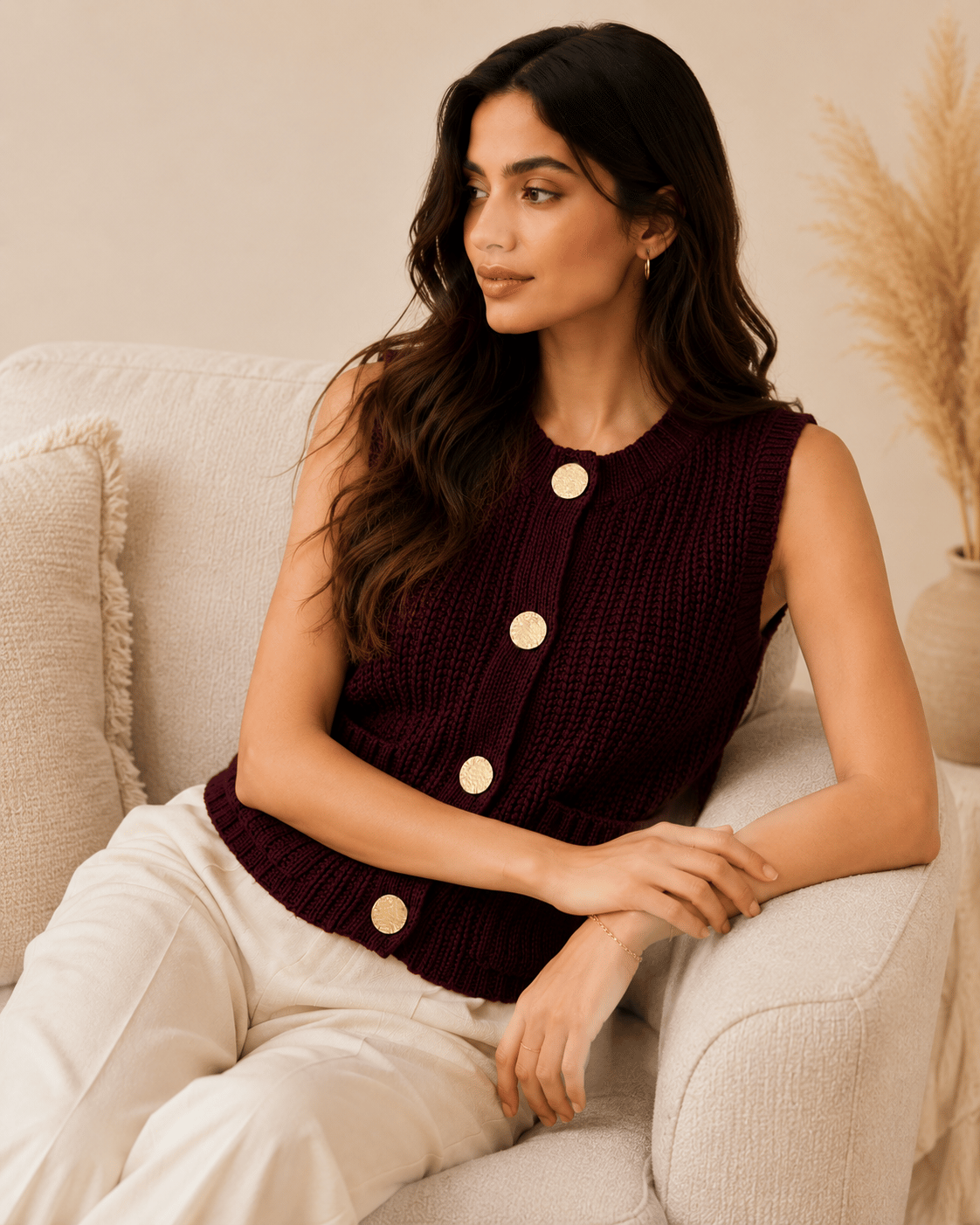 cropped vest / cropped knit top