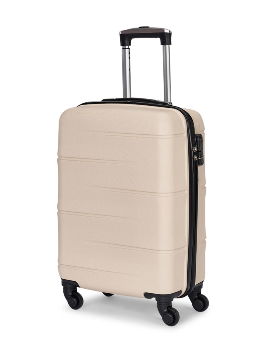 20 Inch Cabin Suitcase with Hardshell and Wheels, Beige