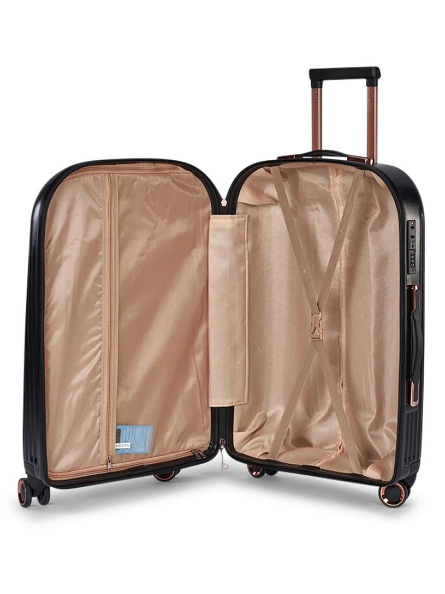 5-Piece Luggage Set with Hard Shell and Spinning Wheels, Black
