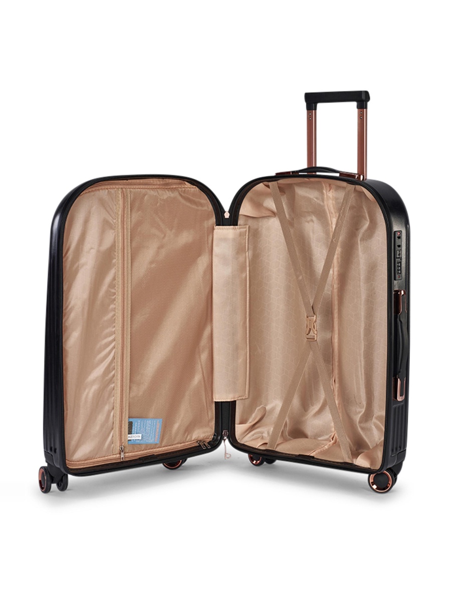 20 Inch Cabin Luggage with Hard Shell and Spinner Wheel, Blacks