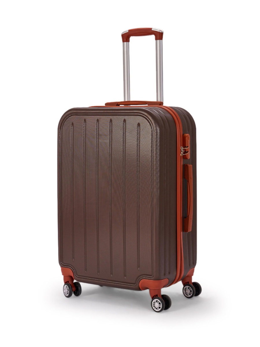 6-Piece Luggage Set with Spinner Wheels, Brown