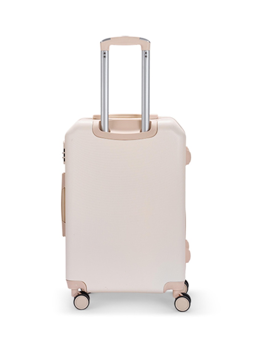 20-Inch Carry-On Luggage with Spinner Wheels, Beige