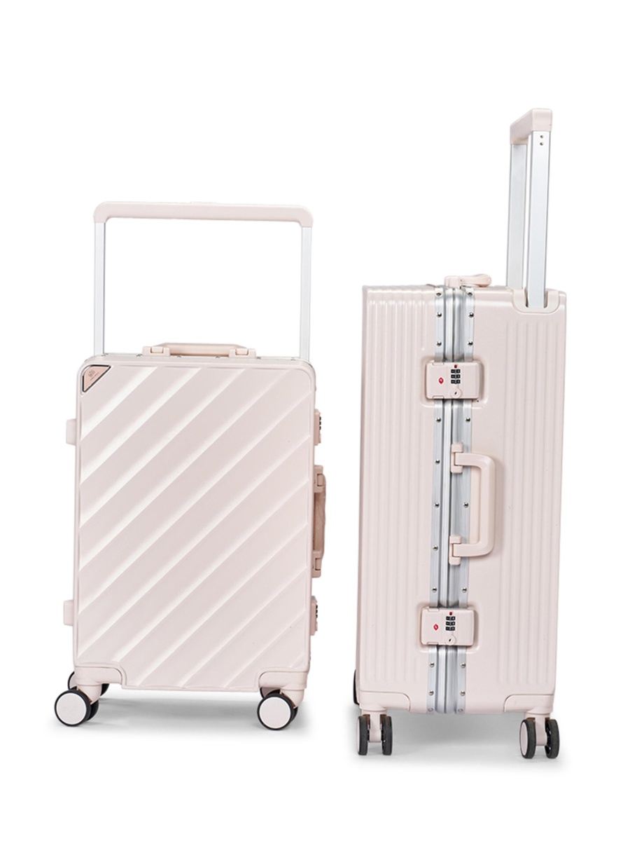 2-Piece Luggage Set with Hard Shell and Spinner Wheels, Beige