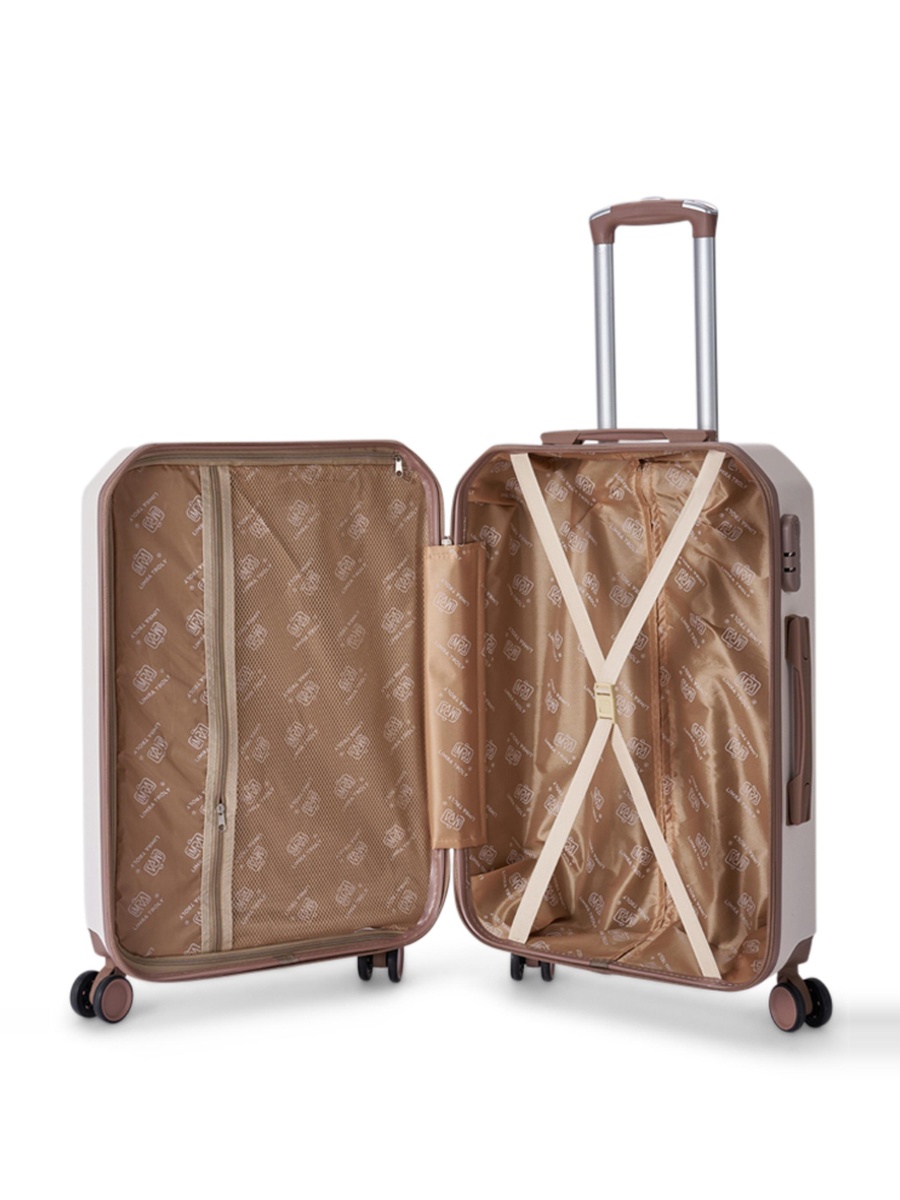 20-Inch Carry-On Luggage with Spinner Wheels, Beige