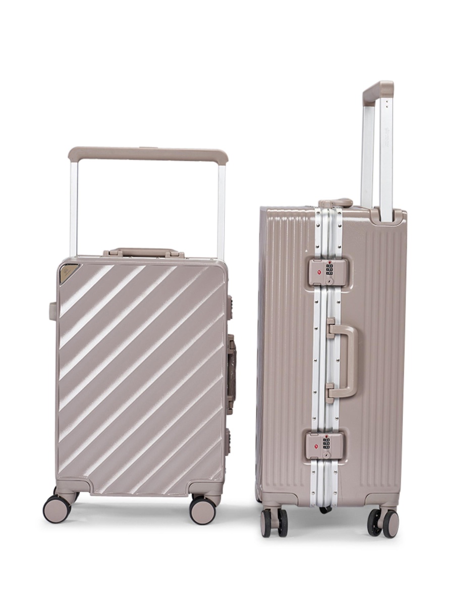 2-Piece Luggage Set with Hard Shell and Spinner Wheels, Brown