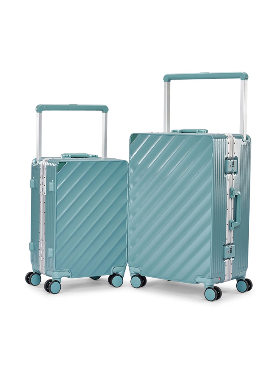 2-Piece Luggage Set with Hard Shell and Spinner Wheels, Turquoise