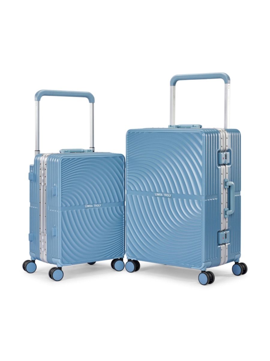 2-Piece Luggage Set with Hard Shell and Spinner Wheels, Blue