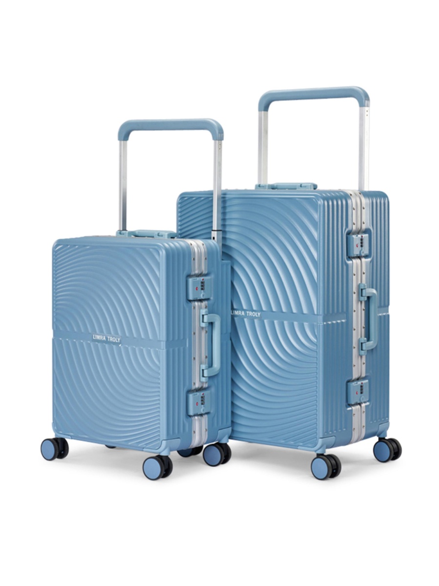 2-Piece Luggage Set with Hard Shell and Spinner Wheels, Blue
