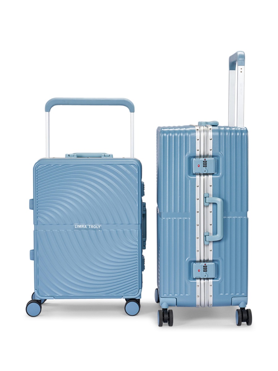 2-Piece Luggage Set with Hard Shell and Spinner Wheels, Blue