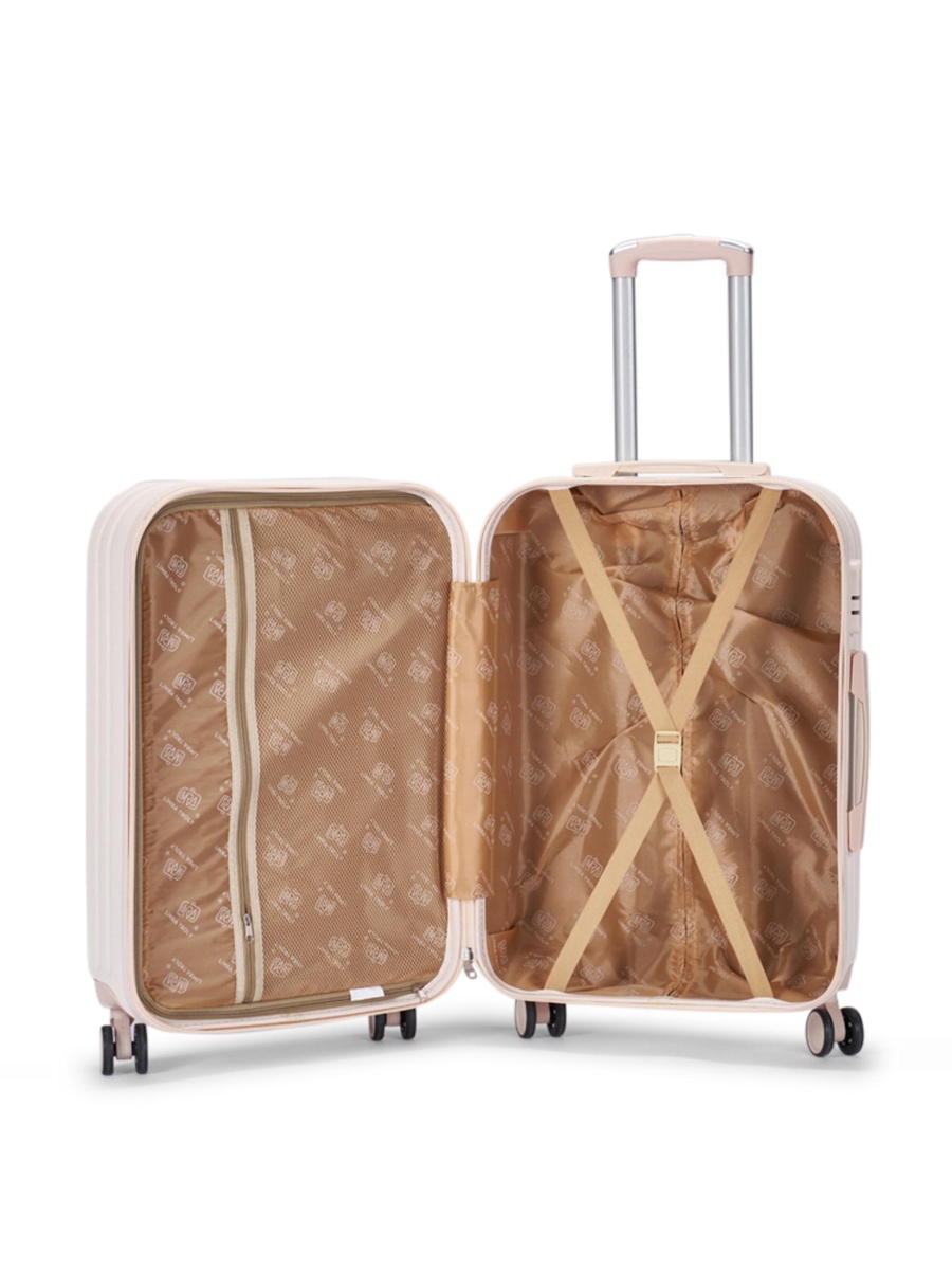 20-Inch Carry-On Luggage with Spinner Wheels, Beige