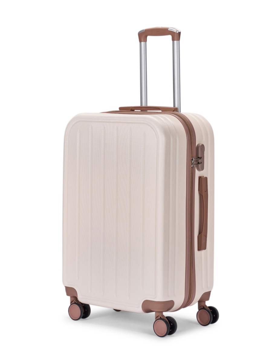 20-Inch Carry-On Luggage with Spinner Wheels, Beige