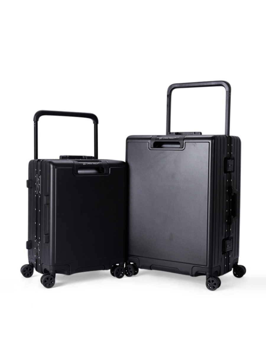 2-Piece Luggage Set with Hard Shell and Spinner Wheels, Black