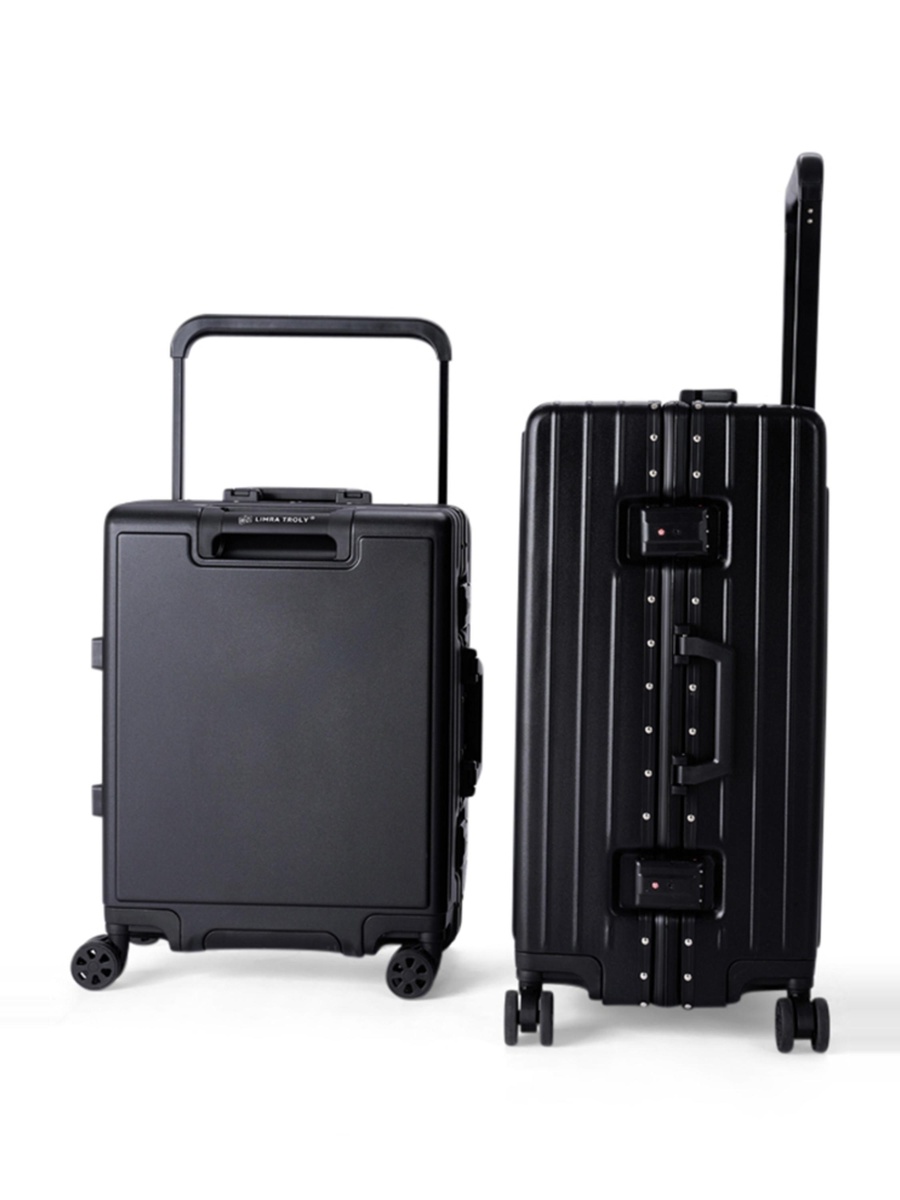 2-Piece Luggage Set with Hard Shell and Spinner Wheels, Black