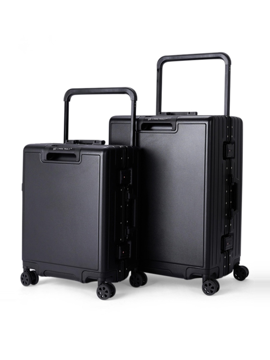 2-Piece Luggage Set with Hard Shell and Spinner Wheels, Black