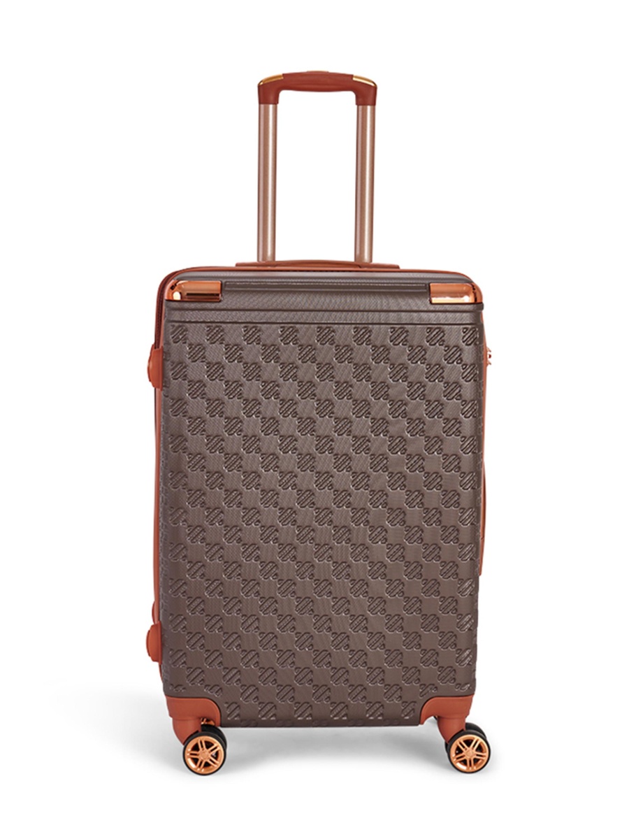 6-Piece Luggage Set with Spinner Wheels, Coffee Brown