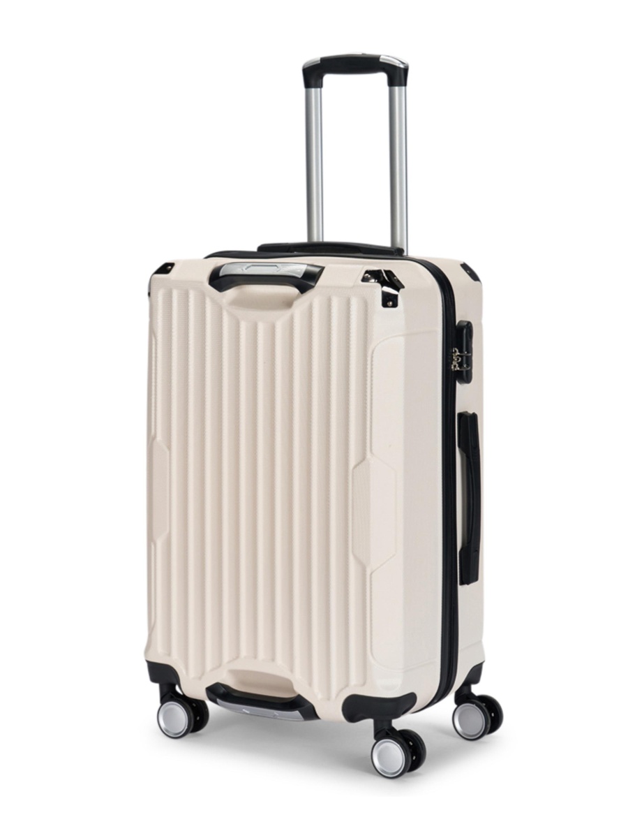 20-Inch Carry-On Luggage with Spinner Wheels, Beige