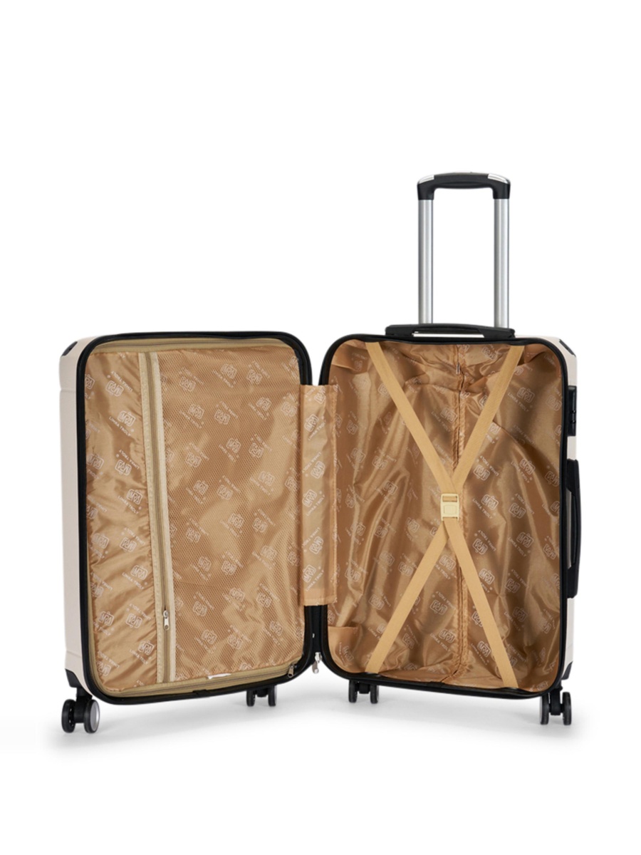 20-Inch Carry-On Luggage with Spinner Wheels, Beige