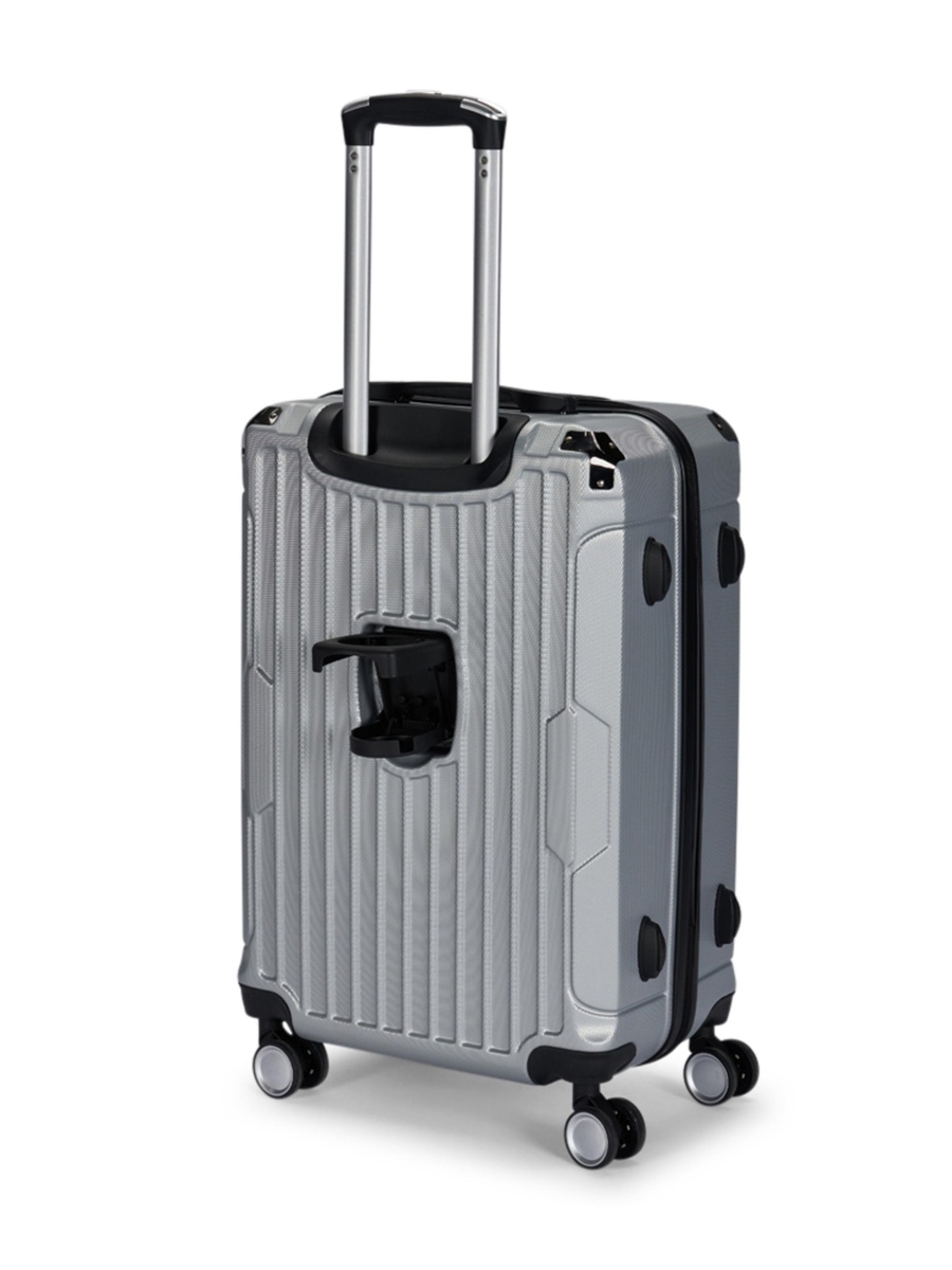 20-Inch Carry-On Luggage with Spinner Wheels, Silver