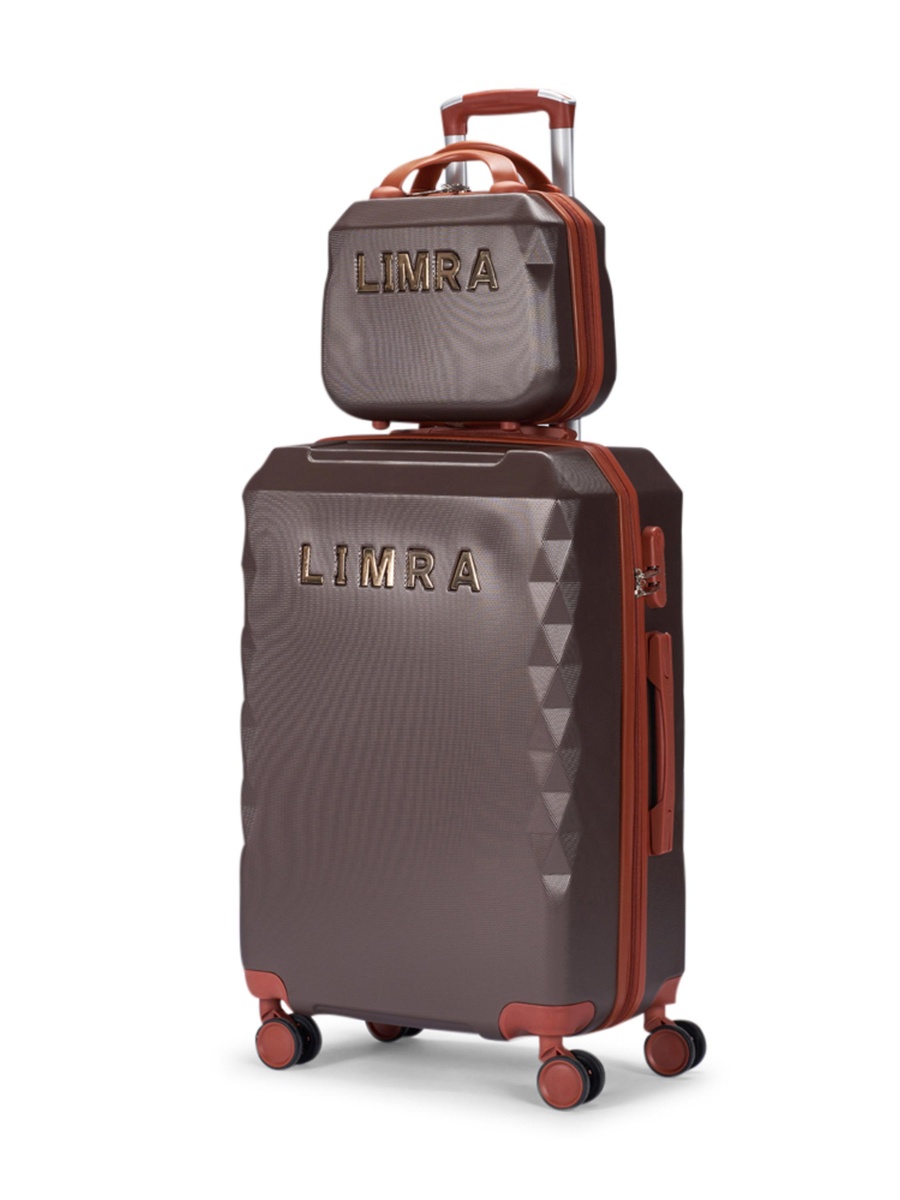 6-Piece Luggage Set with Swivel Wheels, Coffee Brown